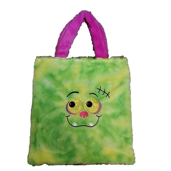 Old East Main Co Silly Face Furry Novelty Treat Book Toy Craft Bag Tote Reusable - Picture 1 of 4